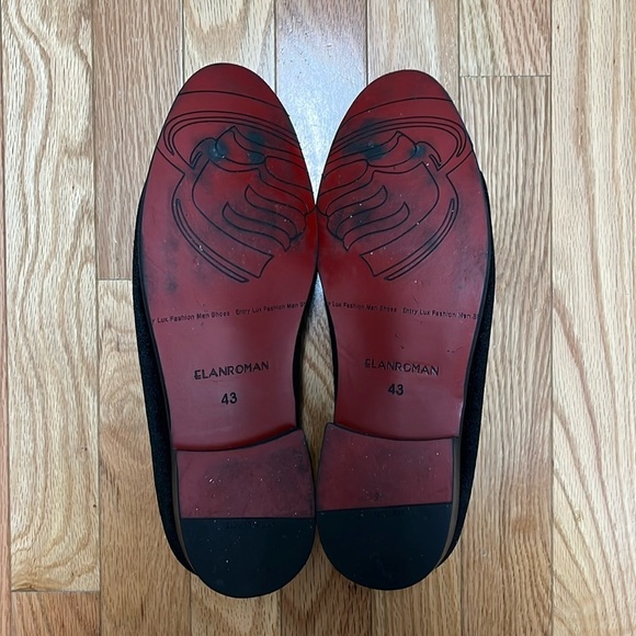 ELANROMAN‎ Men's Velvet Loafers Dress Fashion Wedding Party Prom Shoes - Men’s 9 - Picture 3 of 6